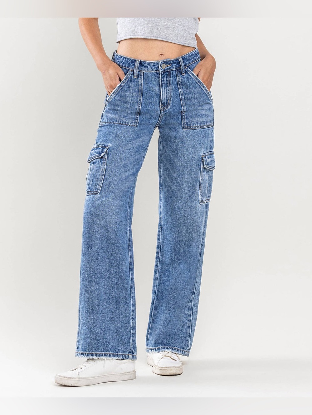 VERVET BY FLYING MONKEY
HIGH RISE WIDE LEG CARGO‎ JEANS V3446 size 25 NWT